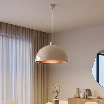 Brilagi - Candeeiro pendente LED METALO com cabo 1xE27/40W/230V Ø 40 cm bege/cobre