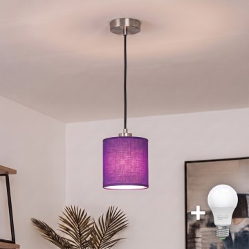Brilagi - Candeeiro pendente LED NUBILA 1xE27/60W/230V Ø 14 cm preto/roxo