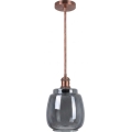 Brilagi - Candeeiro pendente LED RETRO GLASS 1xE27/60W/230V Ø 26 cm cobre/cinzento fumado