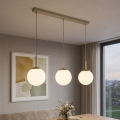 Brilagi - Candeeiro pendente MILO com cabo, 3xE27/60W/230V, bege/dourado