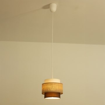 Brilagi - Candeeiro pendente RESNA 1xE27/60W/230V diâmetro 20 cm bege/preto