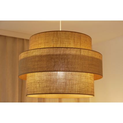 Brilagi - Candeeiro suspenso em cabo SPACE YUTE 1xE27/15W/230V diâmetro 50 cm bege/branco