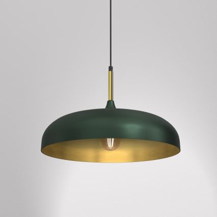Brilagi - Candeeiro suspenso ABRAHAM 1xE27/60W/230V diâmetro 45 cm verde