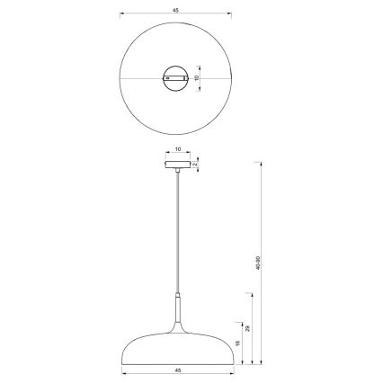 Brilagi - Candeeiro suspenso ABRAHAM 1xE27/60W/230V diâmetro 45 cm verde
