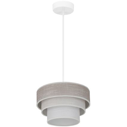 Brilagi - Candeeiro suspenso ALASKA LUNETA 1xE27/15W/230V diâmetro 25 cm cinzento/creme