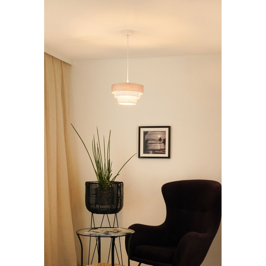 Brilagi - Candeeiro suspenso ALASKA LUNETA 1xE27/15W/230V diâmetro 25 cm cinzento/creme