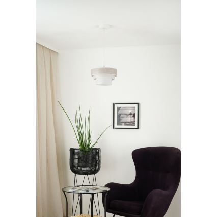 Brilagi - Candeeiro suspenso ALASKA LUNETA 1xE27/15W/230V diâmetro 25 cm cinzento/creme