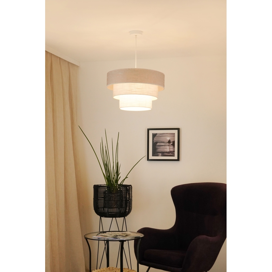 Brilagi - Candeeiro suspenso ALASKA LUNETA 1xE27/15W/230V diâmetro 45 cm cinzento/creme