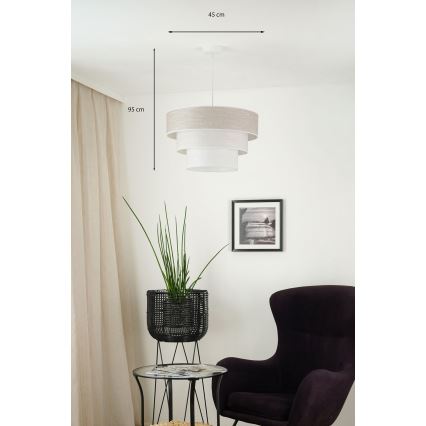 Brilagi - Candeeiro suspenso ALASKA LUNETA 1xE27/15W/230V diâmetro 45 cm cinzento/creme