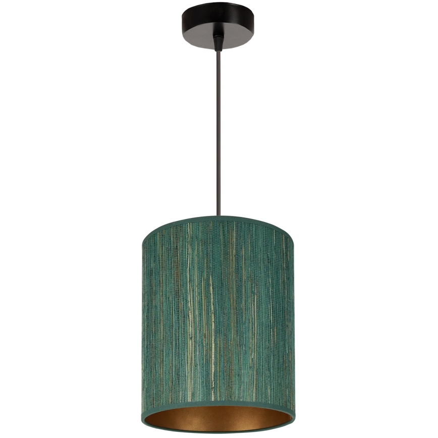 Brilagi - Candeeiro de teto suspenso BOSTON ROLLER 1xE27/15W/230V diâmetro 21 cm palha verde/dourado