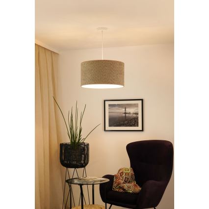 Brilagi - Candeeiro suspenso BOUCLE ROLLER 1xE27/15W/230V diâmetro 45 cm castanho