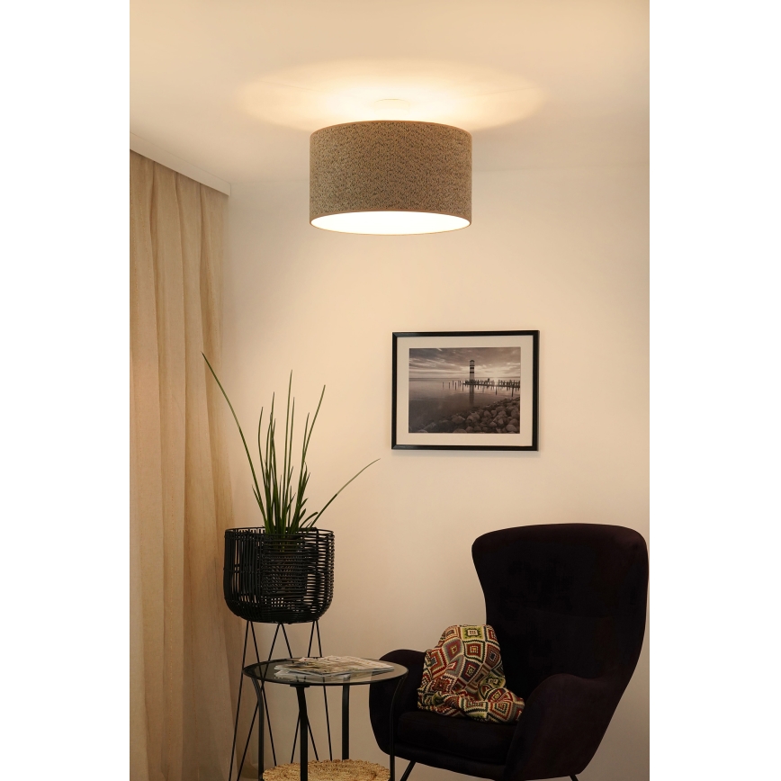 Brilagi - Candeeiro suspenso BOUCLE ROLLER 1xE27/15W/230V diâmetro 45 cm castanho