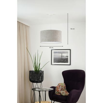 Brilagi - Candeeiro suspenso BOUCLE ROLLER 1xE27/15W/230V diâmetro 45 cm cinzento