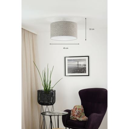 Brilagi - Candeeiro suspenso BOUCLE ROLLER 1xE27/15W/230V diâmetro 45 cm cinzento