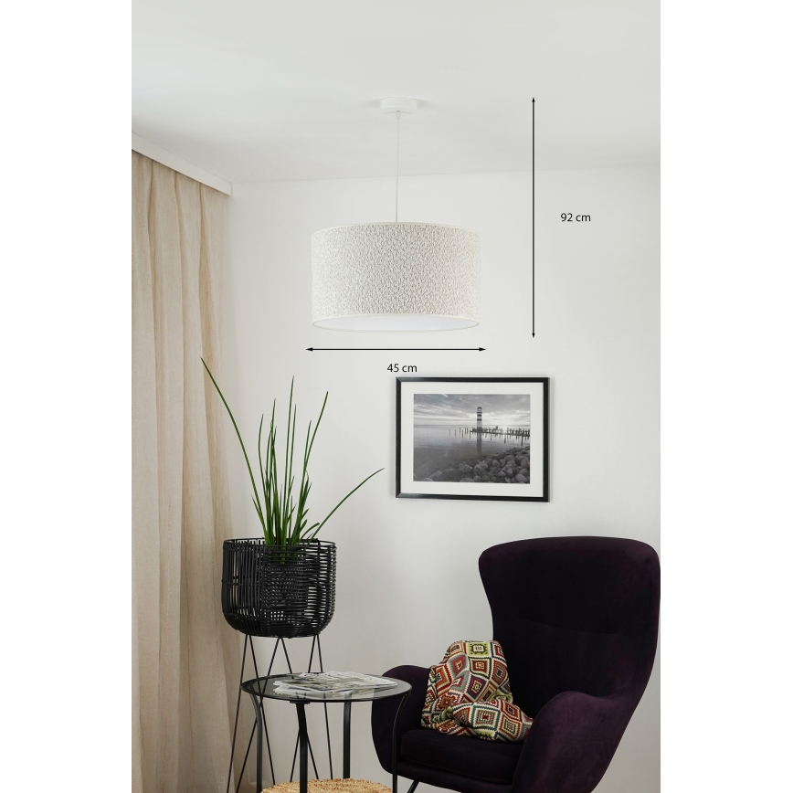 Brilagi - Candeeiro suspenso BOUCLE ROLLER 1xE27/15W/230V diâmetro 45 cm creme