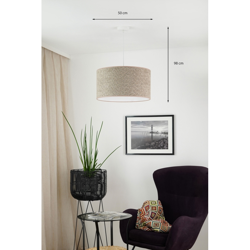 Brilagi - Candeeiro suspenso BOUCLE ROLLER 1xE27/15W/230V diâmetro 50 cm castanho