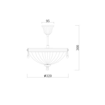 Brilagi - Candeeiro suspenso CLASSIC 3xE14/60W/230V latão