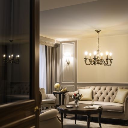 Brilagi - Candeeiro suspenso CLASSIC 6xE14/60W/230V latão