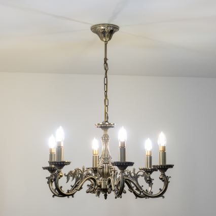 Brilagi - Candeeiro suspenso CLASSIC 6xE14/60W/230V latão