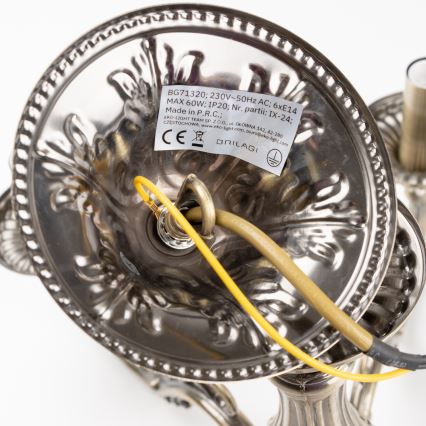 Brilagi - Candeeiro suspenso CLASSIC 6xE14/60W/230V latão