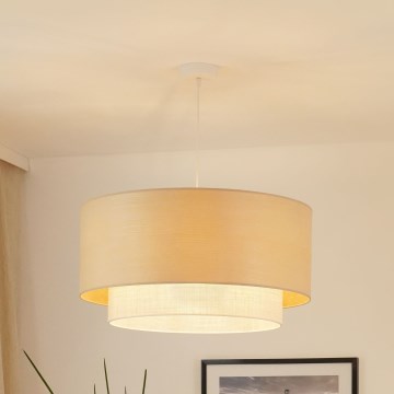 Brilagi - Candeeiro suspenso com cabo ARIZONA BOHO 1xE27/15W/230V diâmetro 60 cm bege/branco