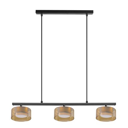 Brilagi - Candeeiro suspenso com cabo AURA LUX 3xGX53/30W/230V preto/dourado