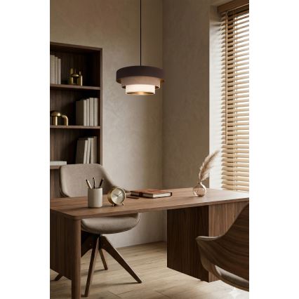 Brilagi - Candeeiro suspenso com cabo LUNETA 1xE27/60W/230V Ø 40 cm castanho/bege/creme