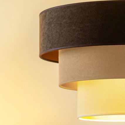 Brilagi - Candeeiro suspenso com cabo LUNETA 1xE27/60W/230V Ø 40 cm castanho/bege/creme
