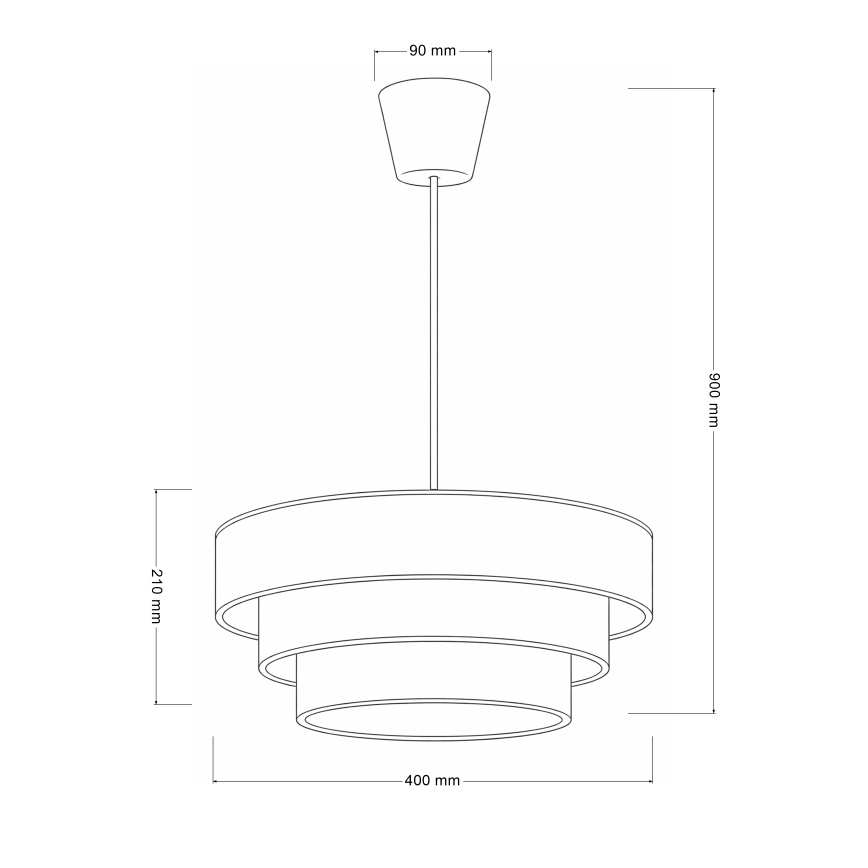 Brilagi - Candeeiro suspenso com cabo LUNETA 1xE27/60W/230V Ø 40 cm preto/dourado
