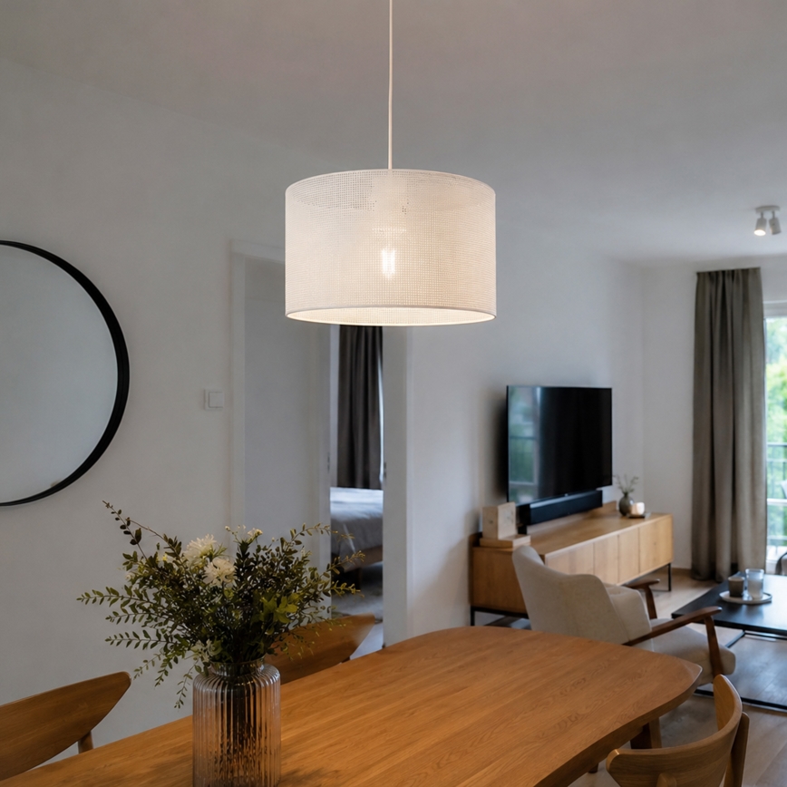 Brilagi - Candeeiro suspenso com cabo SIRIJA MODERN 1xE27/60W/230V diâmetro 35 cm branco