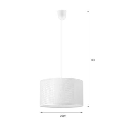 Brilagi - Candeeiro suspenso com cabo SIRIJA MODERN 1xE27/60W/230V diâmetro 35 cm branco