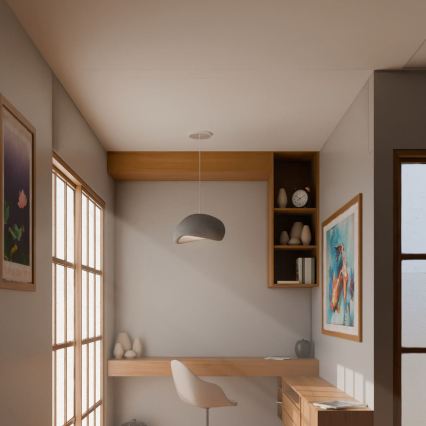 Brilagi - Candeeiro suspenso com cabo WABI SABI 1xE27/40W/230V cinzento