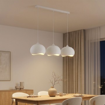 Brilagi - Candeeiro suspenso com cabo WABI SABI 3xE27/40W/230V branco