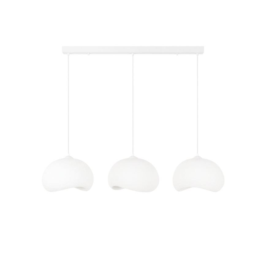 Brilagi - Candeeiro suspenso com cabo WABI SABI 3xE27/40W/230V branco