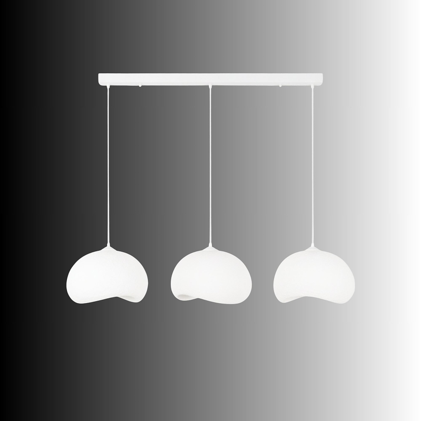 Brilagi - Candeeiro suspenso com cabo WABI SABI 3xE27/40W/230V branco