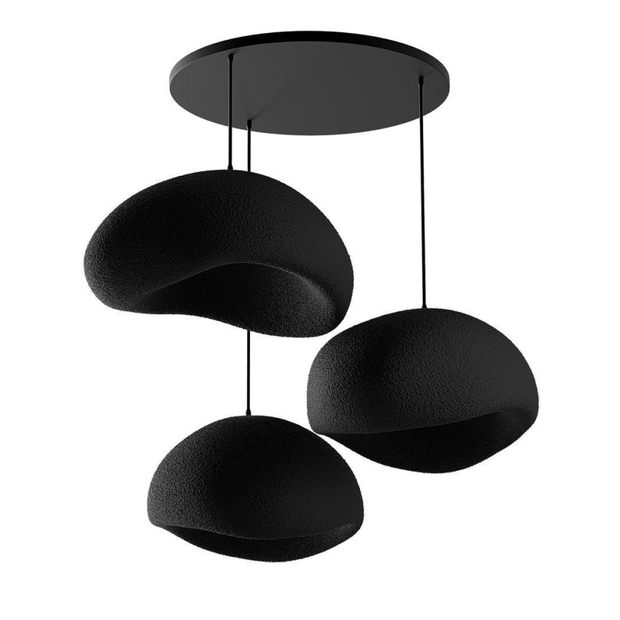 Brilagi - Candeeiro suspenso com cabo WABI SABI 3xE27/40W/230V Ø 60 cm preto