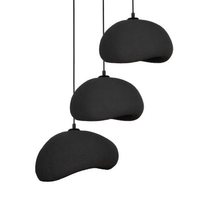 Brilagi - Candeeiro suspenso com cabo WABI SABI 3xE27/40W/230V Ø 60 cm preto