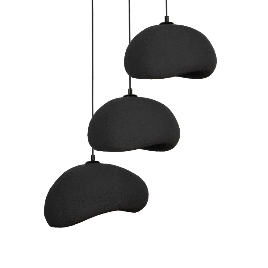 Brilagi - Candeeiro suspenso com cabo WABI SABI 3xE27/40W/230V Ø 60 cm preto