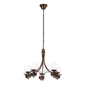 Brilagi - Candeeiro suspenso COTTAGE 5xG9/40W/230V carvalho/branco