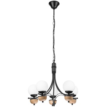 Brilagi - Candeeiro suspenso COTTAGE 5xG9/40W/230V faia/branco