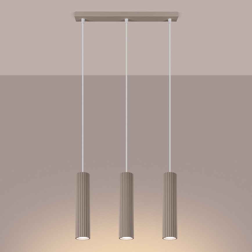 Brilagi - Candeeiro suspenso CRESTO 3xGU10/10W/230V taupe