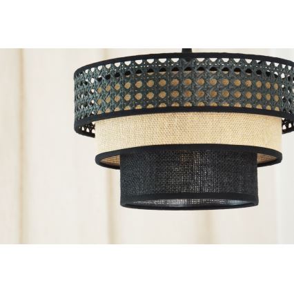 Brilagi - Candeeiro suspenso em cabo DAKOTA LUNETA 1xE27/15W/230V diâmetro 25 cm preto/rátão