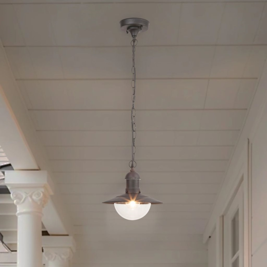 Brilagi - Candeeiro suspenso de exterior MOLDE 1xE27/60W IP44 preto