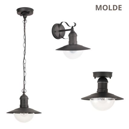 Brilagi - Candeeiro suspenso de exterior MOLDE 1xE27/60W IP44 preto