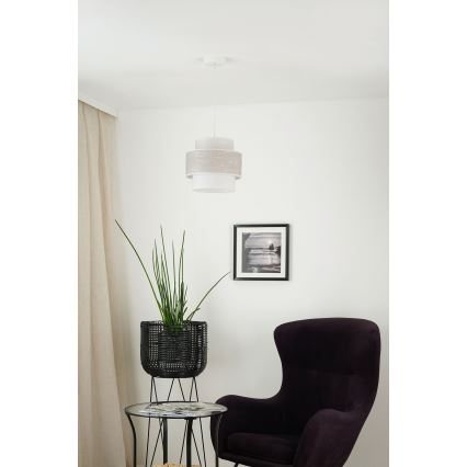 Brilagi - Candeeiro suspenso DOVER SPACE 1xE27/15W/230V diâmetro 25 cm cinzento/creme