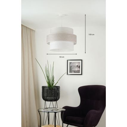 Brilagi - Candeeiro suspenso DOVER SPACE 1xE27/15W/230V diâmetro 50 cm cinzento/creme