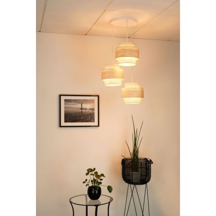 Brilagi - Candeeiro suspenso DOVER SPACE 3xE27/15W/230V cinzento/creme