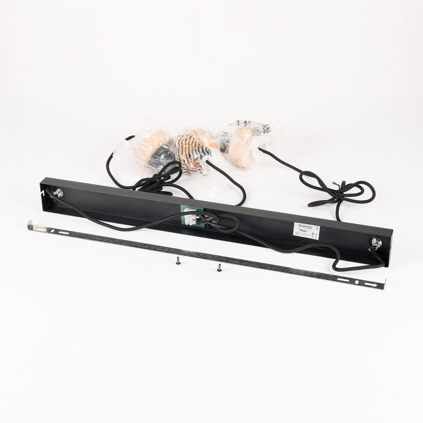 Brilagi - Candeeiro suspenso em cabo BASKLITE 3xE27/15W/230V madeira/preto