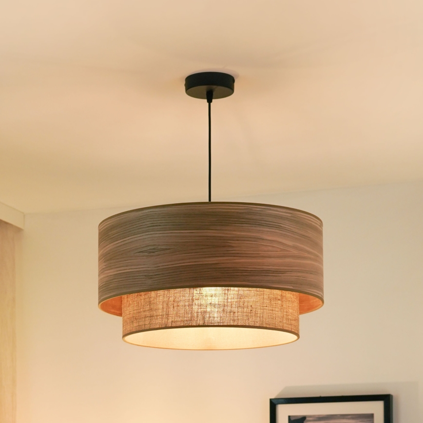 Brilagi - Candeeiro suspenso em cabo MONTANA BOHO 1xE27/15W/230V diâmetro 45 cm castanho/preto