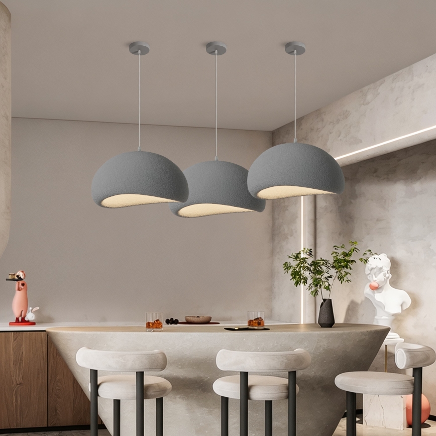 BRILAGI - Candeeiro suspenso em cabo WABI SABI 1xE27/60W/230V Ø 50 cm cinzento
